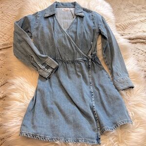 Zara Blue Denim Long Sleeve Dress
